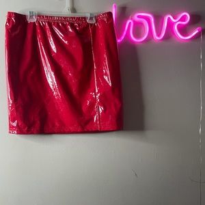 red leather skirt ❤️‍🔥